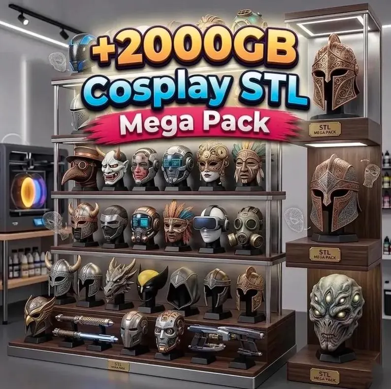 500TB+ Mega STL Bundle | Flexi Animals, Dragons, Vehicles, Anime Figures, Cosplay Props, 3D Print Files Collection - Image 4