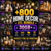 800+ Home Decor STL Bundle | Vase, Planter, Lamp Kitchen, Desk